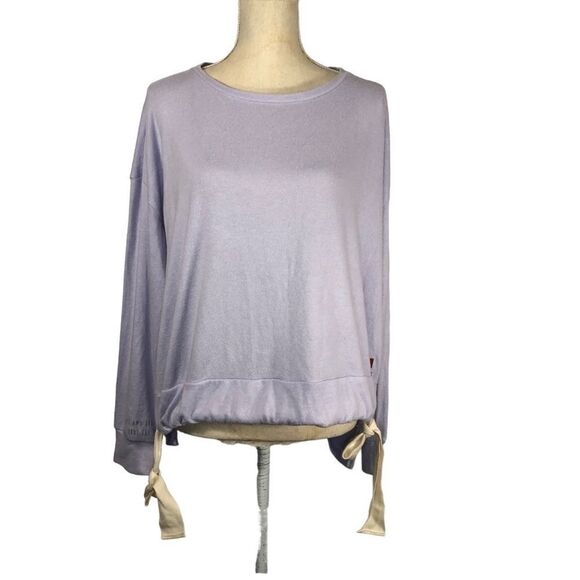 Peace Love World Sweatshirt Lightweight Soft Lavender Oversized Size Small - Picture 4 of 11